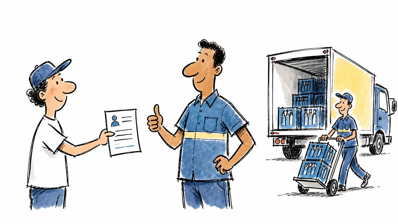 Ilustração sobre Vaga de ajudante de motorista na Ambev: como se candidatar, com cena profissional relacionada ao tema.
