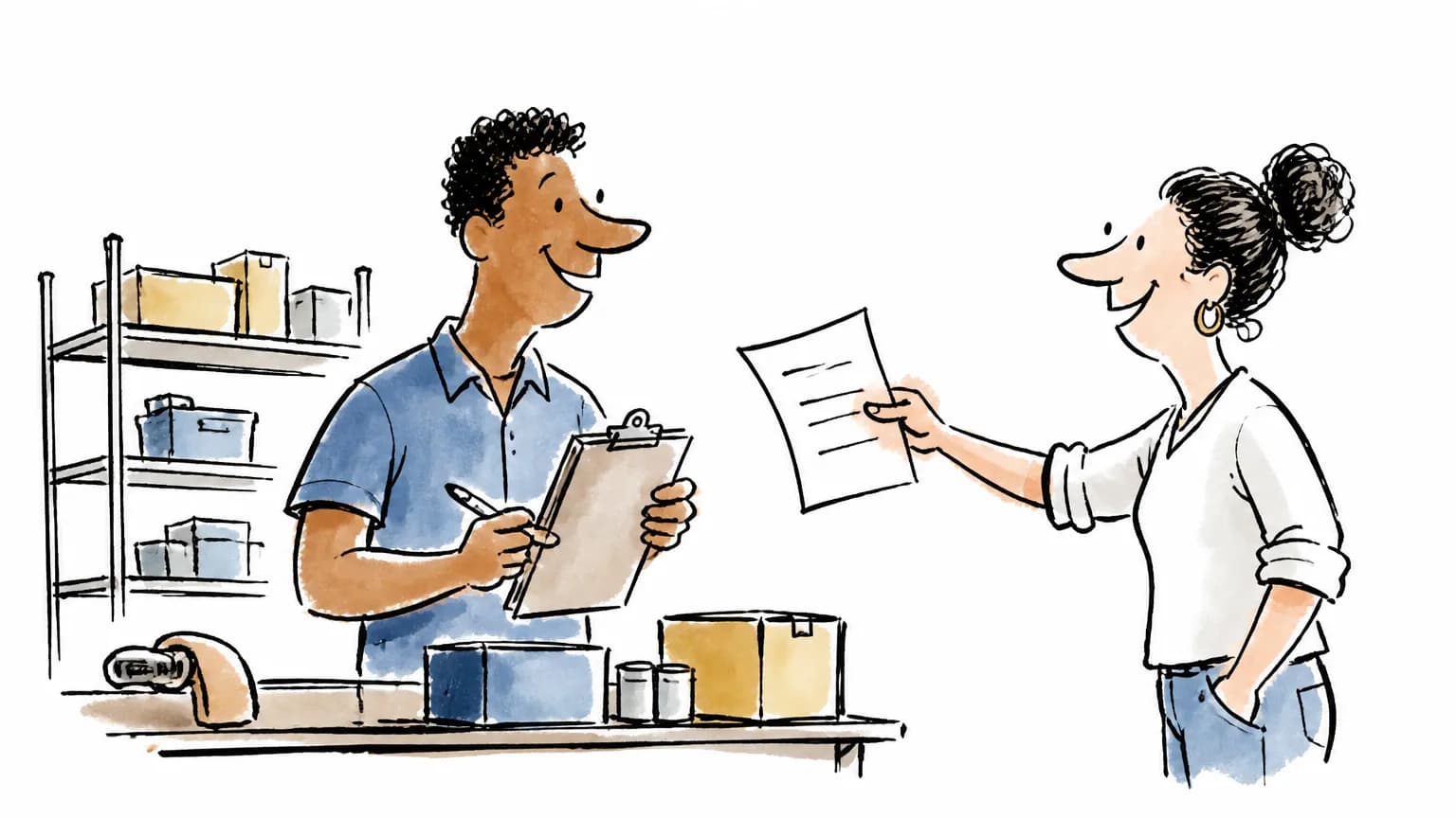 Ilustração sobre Vaga de almoxarife na Raízen: como se candidatar, com cena profissional relacionada ao tema.
