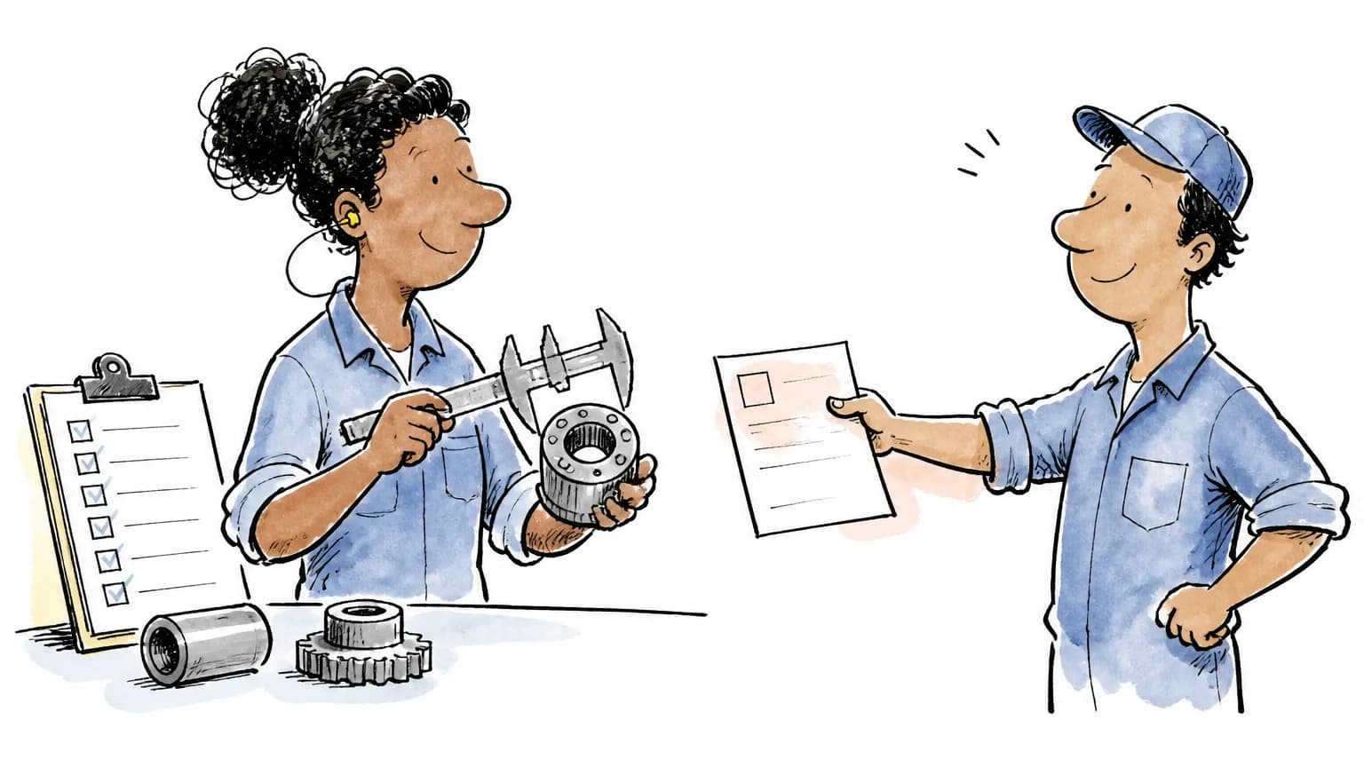 Ilustração sobre Vaga de inspetor de qualidade na Raízen: como se candidatar, com cena profissional relacionada ao tema.