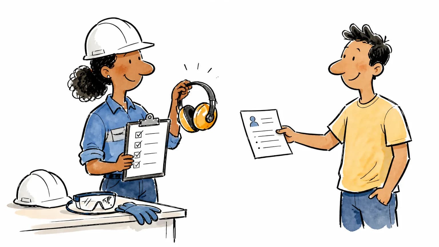 Ilustração sobre Vaga de técnico de segurança do trabalho na Ambev: guia, com cena profissional relacionada ao tema.